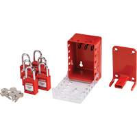 Ultra Compact Group Lockout Box with Nylon Safety Lockout Padlocks, Red Nuna Depot Inc.