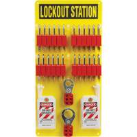 Lockout Board with Keyed Different Nylon Safety Lockout Padlocks, Plastic Padlocks, 24 Padlock Capacity, Padlocks Included Nuna Depot Inc.