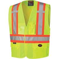 131 Veste de s&eacute;curit&eacute; avec c&ocirc;t&eacute;s r&eacute;glables, Jaune lime haute visibilit&eacute;, Grand/T-Grand, Polyester Nuna Depot Inc.
