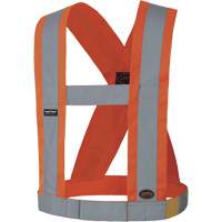 5490 4" Wide Adjustable Safety Sash, Meets/Exceeds CSA Z96 Class 2 - Level 2, High Visibility Orange, Silver Reflective Colour, One Size Nuna Depot Inc.