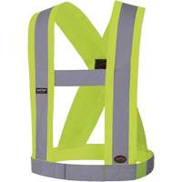 5492 4" Wide Adjustable Safety Sash, Meets/Exceeds CSA Z96 Class 2 - Level 2, High Visibility Lime-Yellow, Silver Reflective Colour, One Size Nuna Depot Inc.