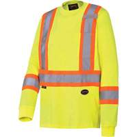 6982 Long-Sleeved Safety Shirt, Cotton, Small, High Visibility Lime-Yellow Nuna Depot Inc.