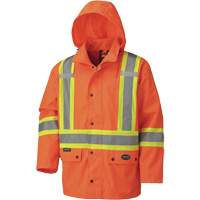 5575A Veste de s&eacute;curit&eacute; imperm&eacute;able avec capuchon amovible 450D, Polyester, Orange haute visibilit&eacute;, Petit Nuna Depot Inc.