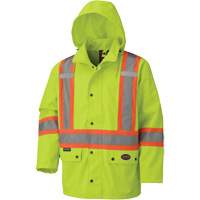 5585A Veste de s&eacute;curit&eacute; imperm&eacute;able avec capuchon amovible 450D, Polyester, Jaune lime haute visibilit&eacute;, T-petit Nuna Depot Inc.