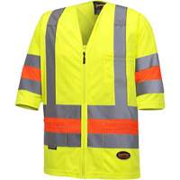 6019 Chandail de circulation &agrave; manches courtes  Qu&eacute;bec, Polyester, T-petit, Jaune lime haute visibilit&eacute; Nuna Depot Inc.