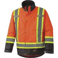 5400 Veste de s&eacute;curit&eacute; imperm&eacute;able 300D Trilobal antid&eacute;chirure, Polyester, Noir/Orange haute visibilit&eacute;, 2T-Grand Nuna Depot Inc.