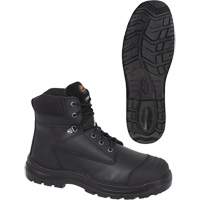 1025 Bottes de travail 6" noires, Cuir, Embout Acier, Taille 10 Nuna Depot Inc.