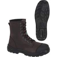 1028 Bottes de travail 8" marron, Cuir, Embout Acier, Taille 10 Nuna Depot Inc.