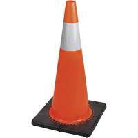 183N C&ocirc;ne de s&eacute;curit&eacute; flexible de premi&egrave;re qualit&eacute;, 28", Orange, Bande(s) r&eacute;fl&eacute;chissante(s) 4" Nuna Depot Inc.
