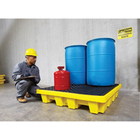 Ultra-Spill Pallet emboitable, 4 barils, Capacit&eacute; de d&eacute;versement 66 gal. US, 51" x 51" x 10" Nuna Depot Inc.