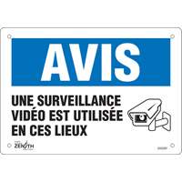 "Surveillance vid&eacute;o" Sign, 7" x 10", Plastic, French with Pictogram Nuna Depot Inc.