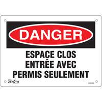 Enseigne  Espace clos , 7" x 10", Plastique, Français Nuna Depot Inc.