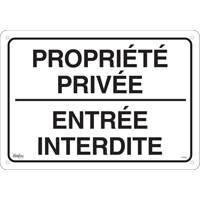 Enseigne  Propri&eacute;t&eacute; priv&eacute;e , 14" x 20", Aluminium, Français Nuna Depot Inc.