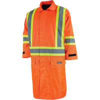 Imperm&eacute;able long avec capuchon amovible, Nylon/PVC, Petit, Orange haute visibilit&eacute; Nuna Depot Inc.