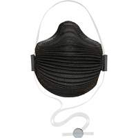 Masques jetables AirWave s&eacute;rie M noirs avec SmartStrap et embout nasal, N95, Certifi&eacute; NIOSH, Moyen/grand Nuna Depot Inc.