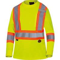6969 Chandail de s&eacute;curit&eacute; &agrave; manches longues en il-de-perdrix pour femme, Polyester, T-petit, Jaune lime haute visibilit&eacute; Nuna Depot Inc.
