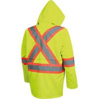 5628 Manteau de s&eacute;curit&eacute; imperm&eacute;able The Rock, Polyester/Polyur&eacute;thane, Jaune lime haute visibilit&eacute;, Petit Nuna Depot Inc.