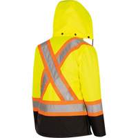 5021BBW Manteau 7 en 1 imperm&eacute;able pour femmes avec capuchon, Polyester/Polyur&eacute;thane, Jaune lime haute visibilit&eacute;, T-petit Nuna Depot Inc.