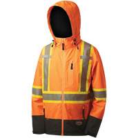 5220 Manteau de s&eacute;curit&eacute; imperm&eacute;able &agrave; coquille souple de premi&egrave;re qualit&eacute;, Polyester, Orange haute visibilit&eacute;, 2T-Grand Nuna Depot Inc.