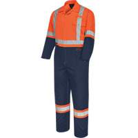 5514BBT Combinaison de s&eacute;curit&eacute; 2 tons avec fermeture &agrave; glissi&egrave;re, 40 (grand taille), Orange haute visibilit&eacute;/Bleu marin Nuna Depot Inc.