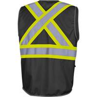 6959BK Veste de s&eacute;curit&eacute; haute visibilit&eacute; en tricot chaîne avec fermeture &agrave; glissi&egrave;re, Noir, T-petit, Polyester Nuna Depot Inc.