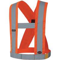 5491 High-Visibility 4" Wide Adjustable Safety Sash, Meets/Exceeds CSA Z96 Class 2 - Level 2, High Visibility Orange, Silver Reflective Colour, One Size Nuna Depot Inc.