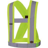 5493 High-Visibility 4" Wide Adjustable Safety Sash, Meets/Exceeds CSA Z96 Class 2 - Level 2, High Visibility Lime-Yellow, Silver Reflective Colour, One Size Nuna Depot Inc.
