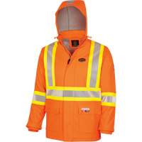 5884 Manteau imperm&eacute;able ignifuge et r&eacute;sistant aux arcs &eacute;lectriques avec capuchon Flash-Gard, Petit, Orange haute visibilit&eacute;, 51 cal/cm² Nuna Depot Inc.