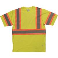 Chemise de s&eacute;curit&eacute; &agrave; manches courtes, Coton, T-petit, Jaune lime haute visibilit&eacute; Nuna Depot Inc.