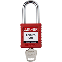 Velocity Lockout Padlock, Red, Keyed Different, Nylon, 1-1/2" Width Nuna Depot Inc.