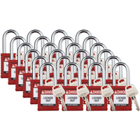 Velocity Lockout Padlocks, Red, Keyed Different, Nylon, 1-1/2" Width Nuna Depot Inc.