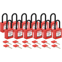 Velocity Lockout Padlocks, Red, Keyed Different, Nylon, 1-1/2" Width Nuna Depot Inc.