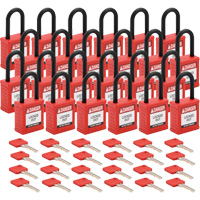 Velocity Lockout Padlocks, Red, Keyed Different, Nylon, 1-1/2" Width Nuna Depot Inc.