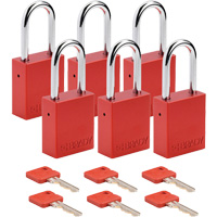Lockout Padlock, Safety Padlock, Keyed Alike, Aluminum, 1-1/2" Width Nuna Depot Inc.