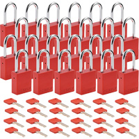 Lockout Padlock, Safety Padlock, Keyed Different, Aluminum, 1-1/2" Width Nuna Depot Inc.