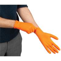 Heavyweight Tactile Grip Examination Gloves, X-Large, Nitrile, 8-mil, Powder-Free, Orange, Class 2 Nuna Depot Inc.