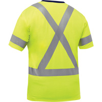 Chemise &agrave; manches courtes et X au dos Bisley, Poly-coton, Petit, Jaune lime haute visibilit&eacute; Nuna Depot Inc.