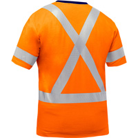 Chemise &agrave; manches courtes et X au dos Bisley, Poly-coton, Petit, Orange haute visibilit&eacute; Nuna Depot Inc.