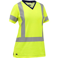 Chemise &agrave; manches courtes et X au dos Bisley pour femmes, Poly-coton, Petit, Jaune lime haute visibilit&eacute; Nuna Depot Inc.
