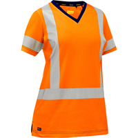 Chemise &agrave; manches courtes et X au dos Bisley pour femmes, Poly-coton, Petit, Orange haute visibilit&eacute; Nuna Depot Inc.