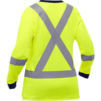 Chemise &agrave; manches longues et X au dos Bisley pour femmes, Poly-coton, Petit, Jaune lime haute visibilit&eacute; Nuna Depot Inc.