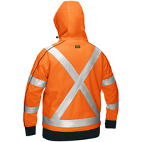 Coton ouat&eacute; doubl&eacute; de sherpa avec capuchon &agrave; fermeture &eacute;clair compl&egrave;te et X au dos Bisley pour femmes, Petit, Orange haute visibilit&eacute; Nuna Depot Inc.