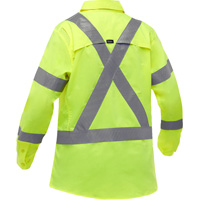 Chemise de travail &agrave; manches longues et X au dos Bisley avec X-Airflow pour femmes, Poly-coton, Petit, Jaune lime haute visibilit&eacute; Nuna Depot Inc.