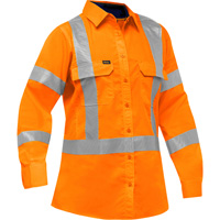 Chemise de travail &agrave; manches longues et X au dos Bisley avec X-Airflow pour femmes, Poly-coton, Petit, Orange haute visibilit&eacute; Nuna Depot Inc.