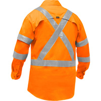 Chemise de travail &agrave; manches longues et X au dos Bisley avec X-Airflow pour femmes, Poly-coton, Petit, Orange haute visibilit&eacute; Nuna Depot Inc.