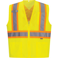 Veste de s&eacute;curit&eacute; &agrave; bandes contrastantes, Jaune lime haute visibilit&eacute;, Petit, Polyester Nuna Depot Inc.