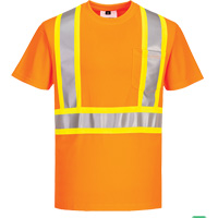 T-shirt de s&eacute;curit&eacute; &agrave; bandes contrastantes, Polyester, Petit, Orange haute visibilit&eacute; Nuna Depot Inc.