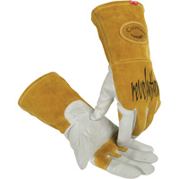 Caiman&reg; Premium TIG/MIG Welder's Gloves with FR Insulated Split Cowhide Back, Grain Goatskin, Size Small Nuna Depot Inc.
