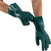 Double Dipped Green Gloves, 12" L, PVC, Cotton Jersey Inner Lining, 70-mil Nuna Depot Inc.