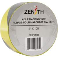 Aisle Marking Tape, 2" x 108', PVC, Noir et jaune Nuna Depot Inc.